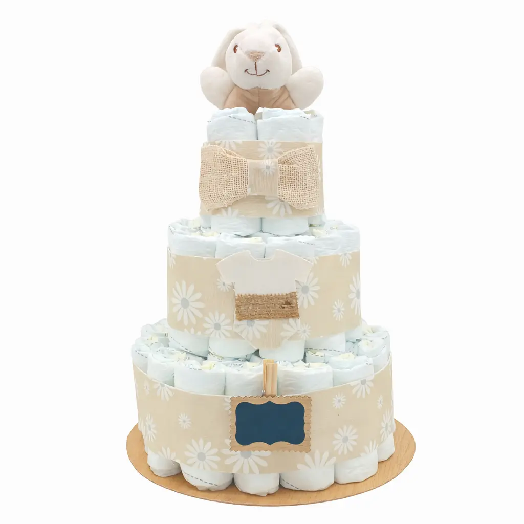 Tarta Pañales Bebé Margaritas