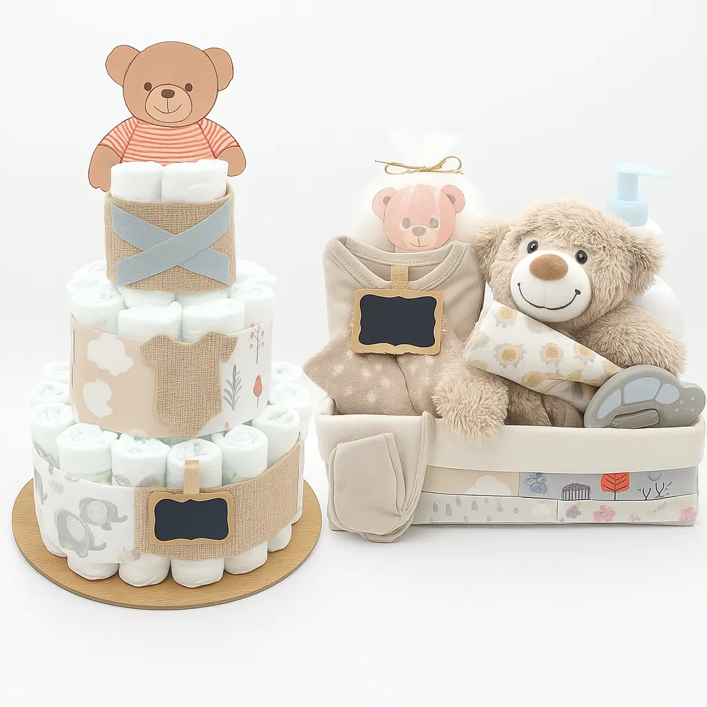 Canastilla bebé mas Pastel de Pañales