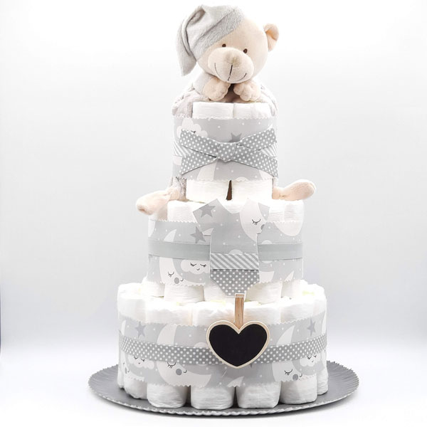 Tarta Pañales 3 Pisos Estrellas