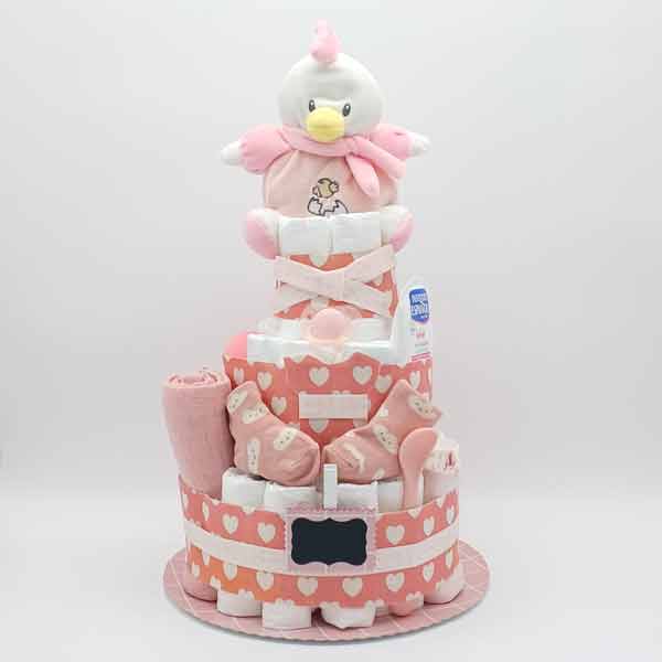 Tarta de Pañales Complementos Rosa