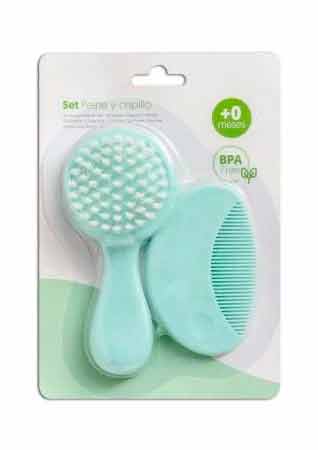 regalo bebe set peine verde