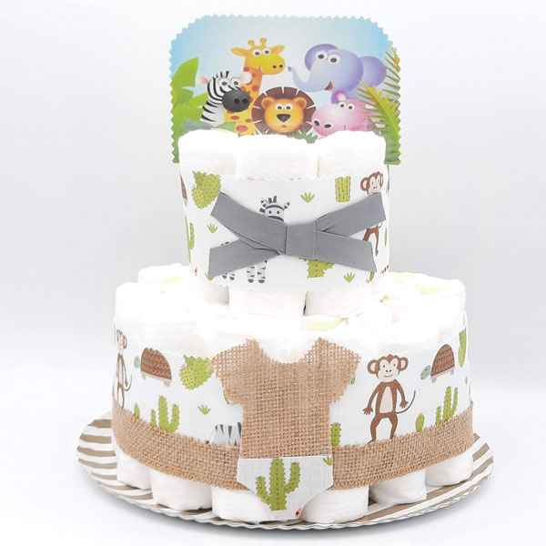 Tarta Pañales 2 Pisos Selva