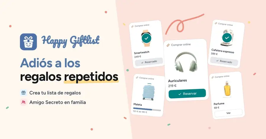 Happy Giftlist, web para crear una lista de regalos y organizar el amigo secreto en familia sin regalos repetidos